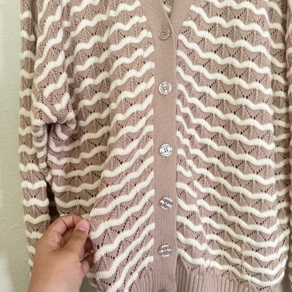 ModCloth A New Kind Of Wave Striped Open Knit Cardigan - Picture 4 of 7